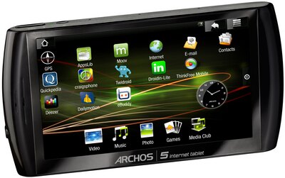 Archos 5 Internet Tablet 8GB Detailed Tech Specs