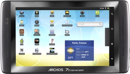 Archos 70 Internet Tablet Flash Serie Detailed Tech Specs