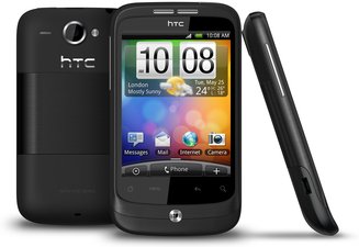 HTC WILDFIRE BLACK BACK FRONT SIDE