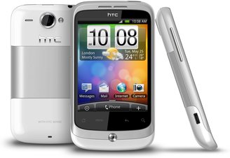 HTC WILDFIRE WHITE BACK FRONT SIDE