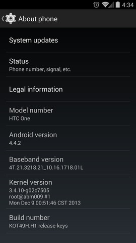 HTC One Nexus Google Play Edition Android 4.4.2 System Update 3.62.1700.1 image image