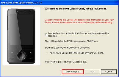 HTC Touch Pro T7272 (HTC Raphael 100) ROM Update 5.05.401.1 R2 datasheet