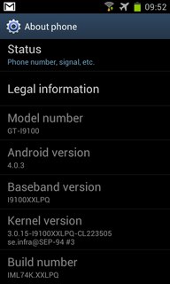Samsung GT-i9100 Galaxy S II Android 4.0.3 OS Update XXLPQ image image
