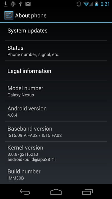Samsung SCH-i515 Galaxy Nexus Android 4.0.4 OS Update IMM30B image image