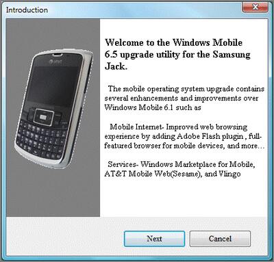 Samsung SGH-i637 Jack Windows Mobile 6.5 Standard Update datasheet